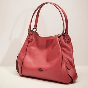 Coach Edie 31 Shoulder Bag Polished Pebble Leather 57125 Washed Red
